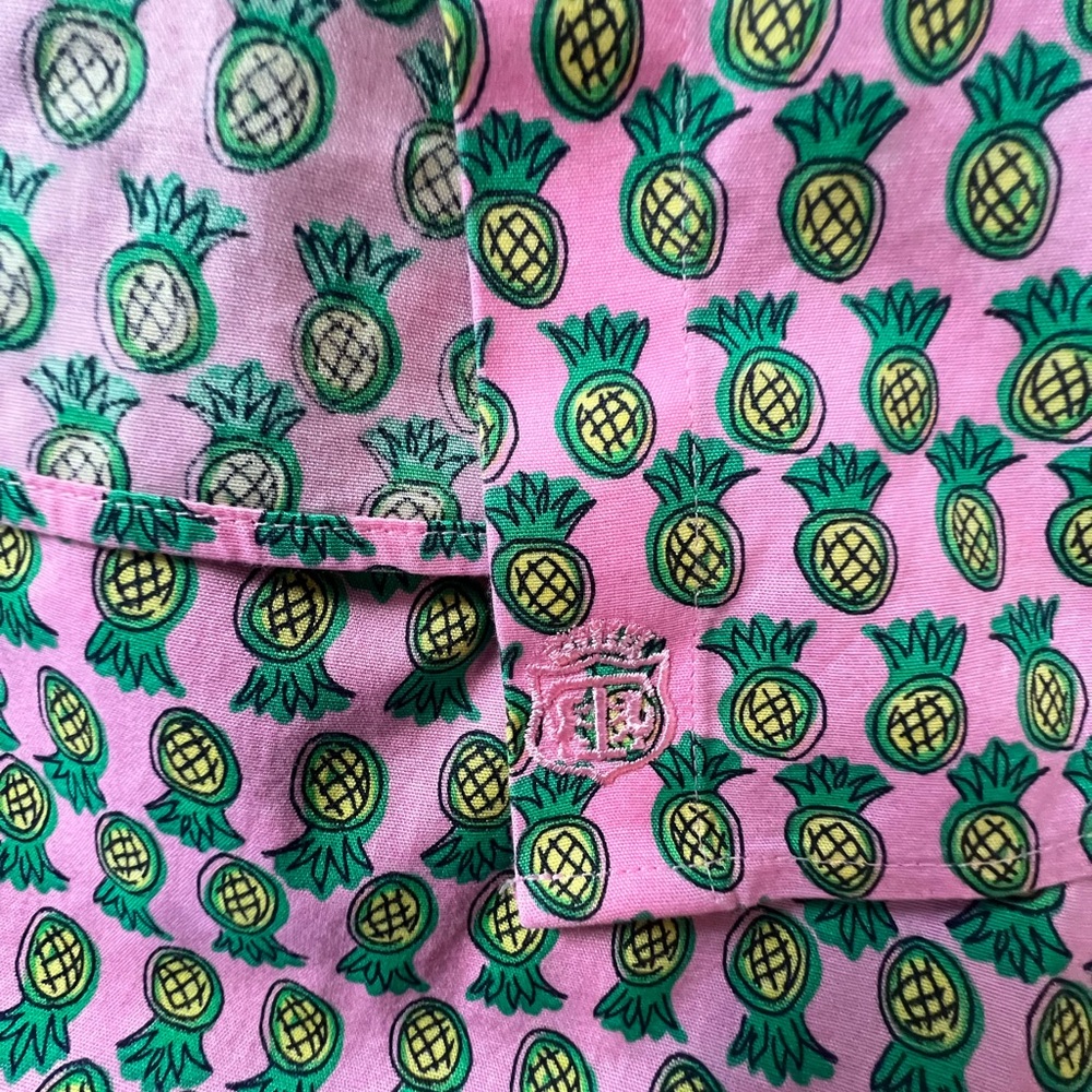 Talbots Pink and Green Pineapple Blouse - Picture 8 of 8